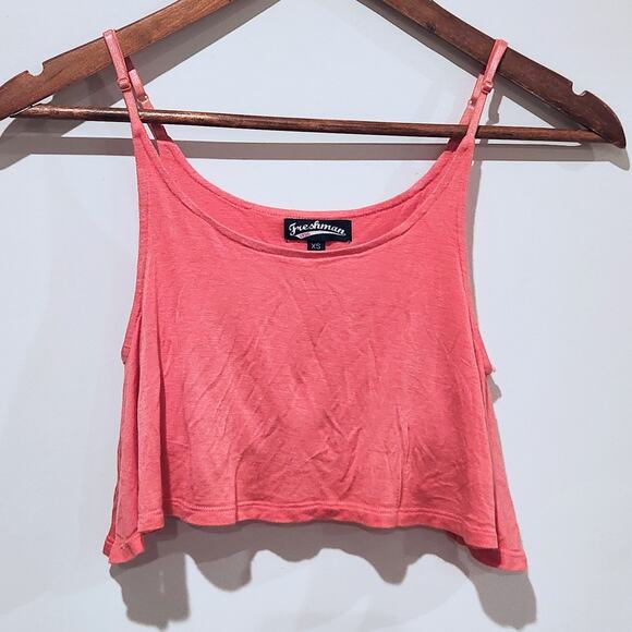 Freshman 1966 Womens Pink Cropped Tank Top Size XS Minimalist Festival Boho - Picture 1 of 10